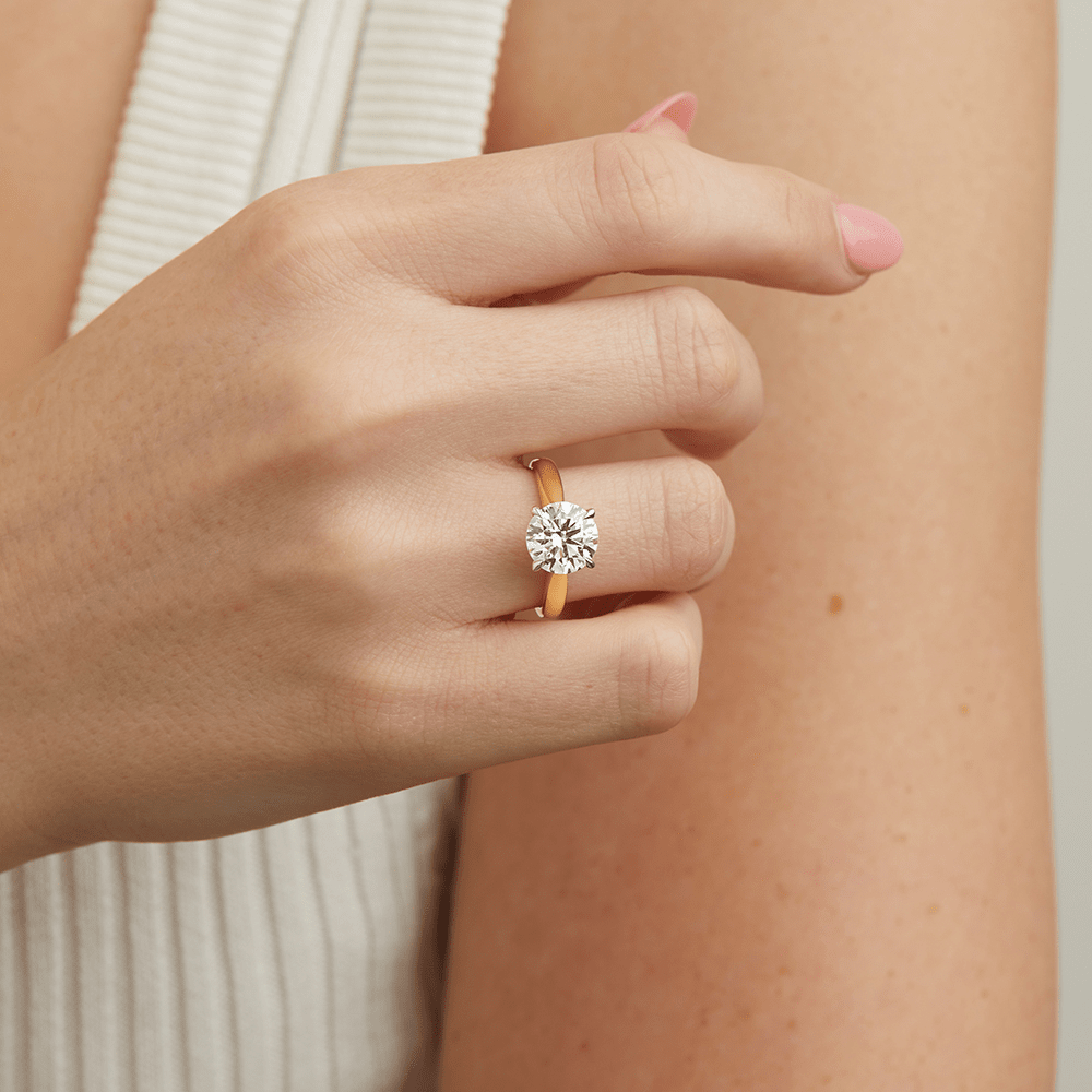 2.50ct Certified Laboratory-Grown Diamond Solitaire Ring in 9kt Yellow and White Gold Rings Bevilles 