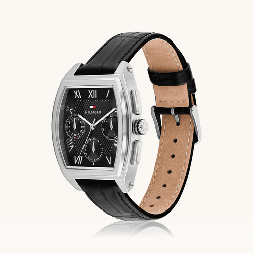Tommy Hilfiger Oxford Black Leather Watch 1710761 Watches Tommy Hilfiger 