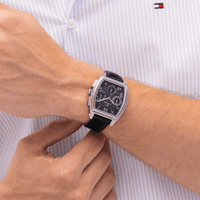 Tommy Hilfiger Oxford Black Leather Watch 1710761 Watches Tommy Hilfiger 