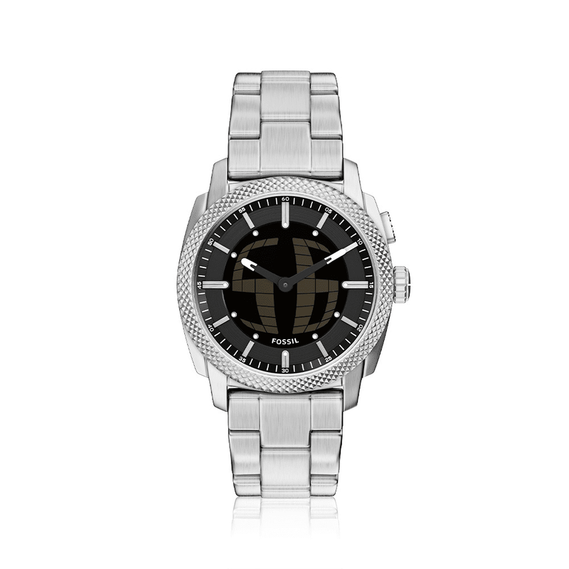Fossil Machine Big Tic Silver Tone Watch FS6155
