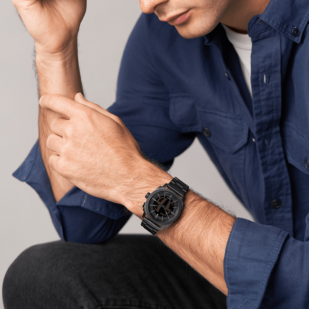 Fossil Machine Big Tic Black Tone Watch FS6156 – Bevilles Jewellers