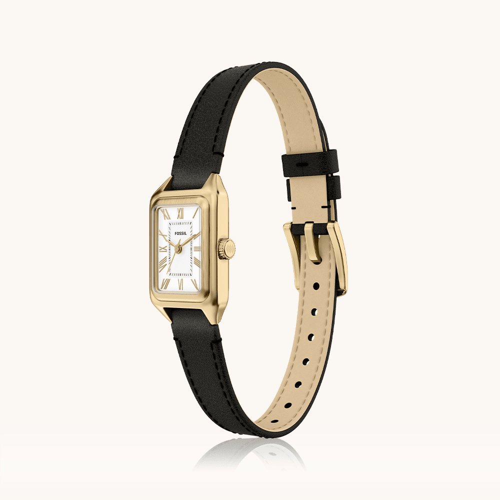 Fossil Raquel Black Leather Watch ES5470 Watches Fossil 