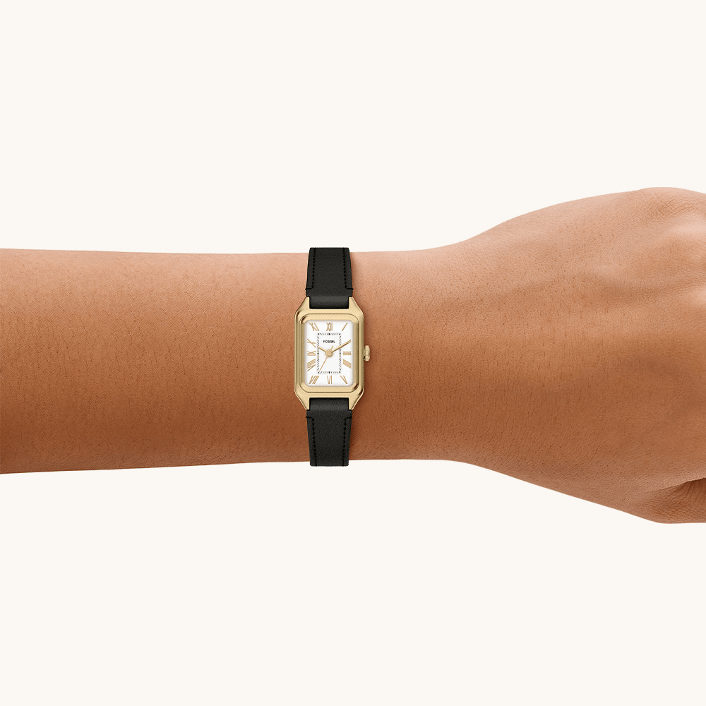 Fossil Raquel Black Leather Watch ES5470 Watches Fossil 