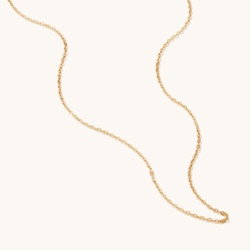50cm Flat Cable Chain in 9kt Yellow Bonded Gold Necklaces Bevilles 