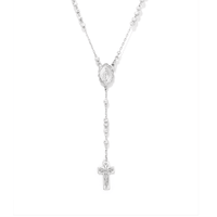 46cm Beaded Rosary-Inspired Necklace in Sterling Silver Pendants Bevilles 