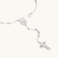 46cm Beaded Rosary-Inspired Necklace in Sterling Silver Pendants Bevilles 