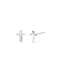 8mm Cross Stud Earrings in Sterling Silver Earrings Bevilles 