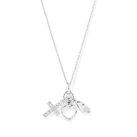45cm Trinity Spirit Charm Necklace in Sterling Silver Pendants Bevilles 