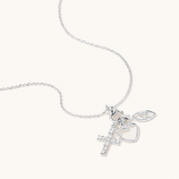 45cm Trinity Spirit Charm Necklace in Sterling Silver Pendants Bevilles 
