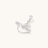 Dove with Olive Branch Pendant in Sterling Silver Pendants Bevilles 