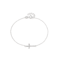 20cm Small Cross Bracelet in Sterling Silver Bracelets Bevilles 