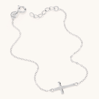 20cm Small Cross Bracelet in Sterling Silver Bracelets Bevilles 