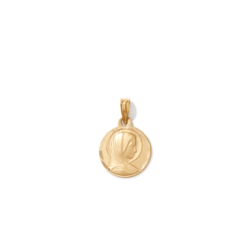 20mm Circle Madonna Pendant in 9kt Yellow Gold Pendants Bevilles 