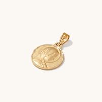 20mm Circle Madonna Pendant in 9kt Yellow Gold Pendants Bevilles 