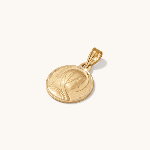 20mm Circle Madonna Pendant in 9kt Yellow Gold Pendants Bevilles 