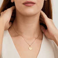 20mm Circle Madonna Pendant in 9kt Yellow Gold Pendants Bevilles 