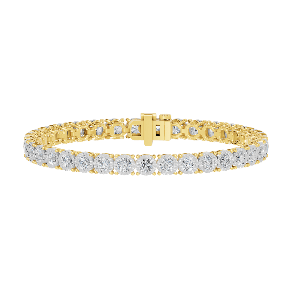 18cm Miracle Tennis Bracelet with 11.95tw of Laboratory-Grown Diamonds in 9kt Yellow Gold Bracelets Bevilles 