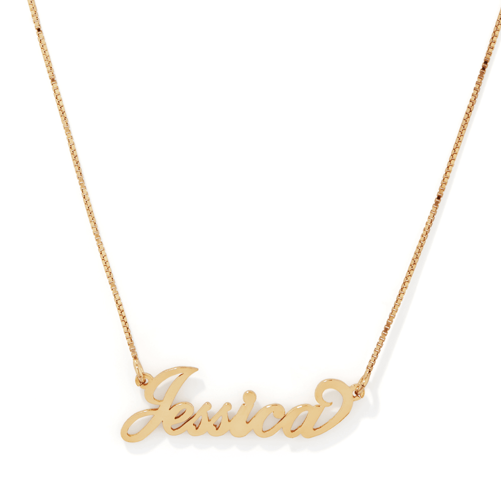 50cm Personalised "Carrie" Necklace in Gold Plated Sterling Silver Pendants Bevilles 