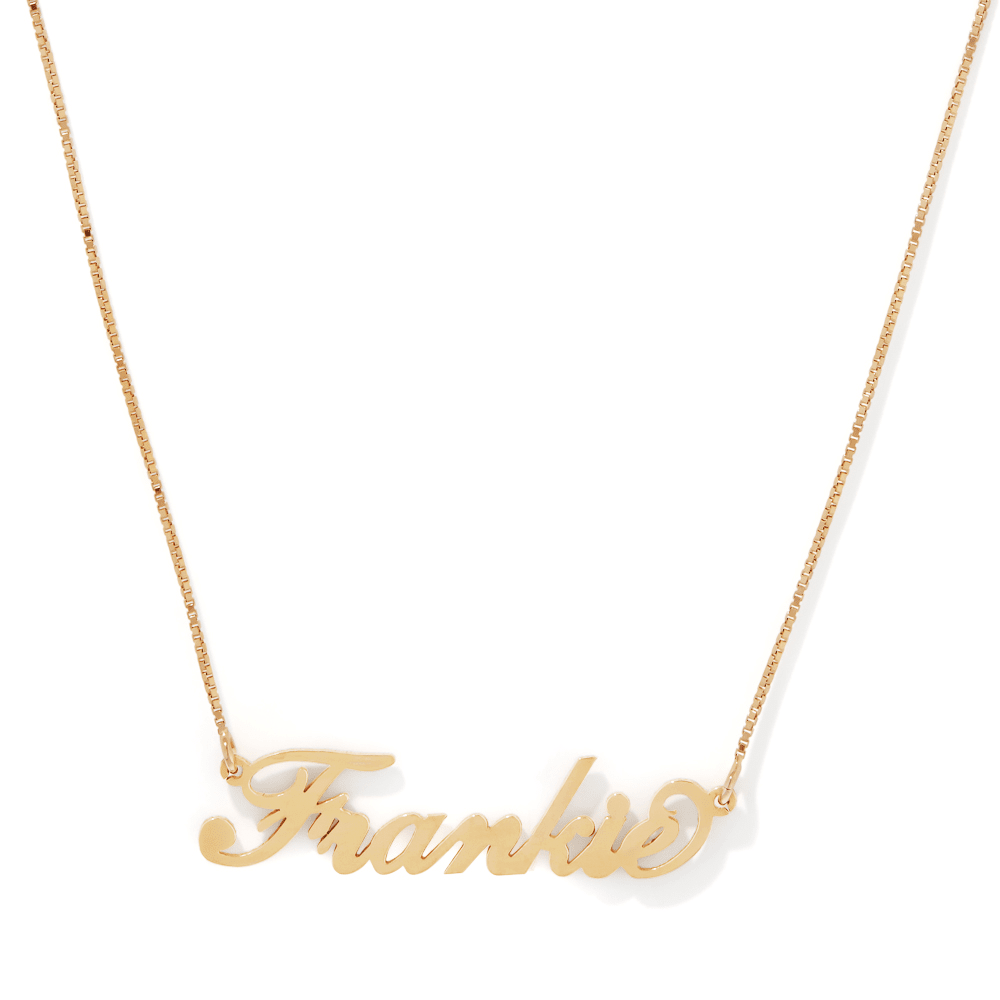 50cm Personalised "Carrie" Necklace in Gold Plated Sterling Silver Pendants Bevilles 