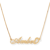 50cm Personalised "Carrie" Necklace in Gold Plated Sterling Silver Pendants Bevilles 