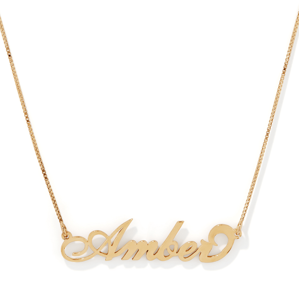 50cm Personalised "Carrie" Necklace in Gold Plated Sterling Silver Pendants Bevilles 