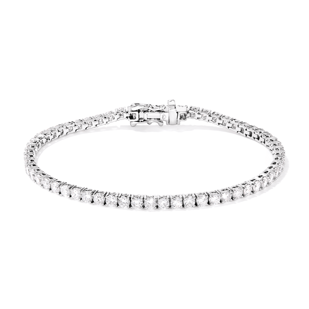 18cm Tennis Bracelet with 5.00tw of Laboratory-Grown Diamonds in Sterling Silver and Platinum Bracelets Bevilles 