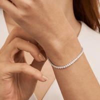 18cm Tennis Bracelet with 5.00tw of Laboratory-Grown Diamonds in Sterling Silver and Platinum Bracelets Bevilles 