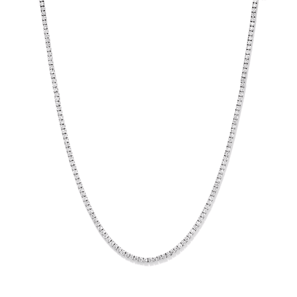 42.5cm Tennis Necklace with 12.00tw of Laboratory-Grown Diamonds in Sterling silver and Platinum Pendants Bevilles 