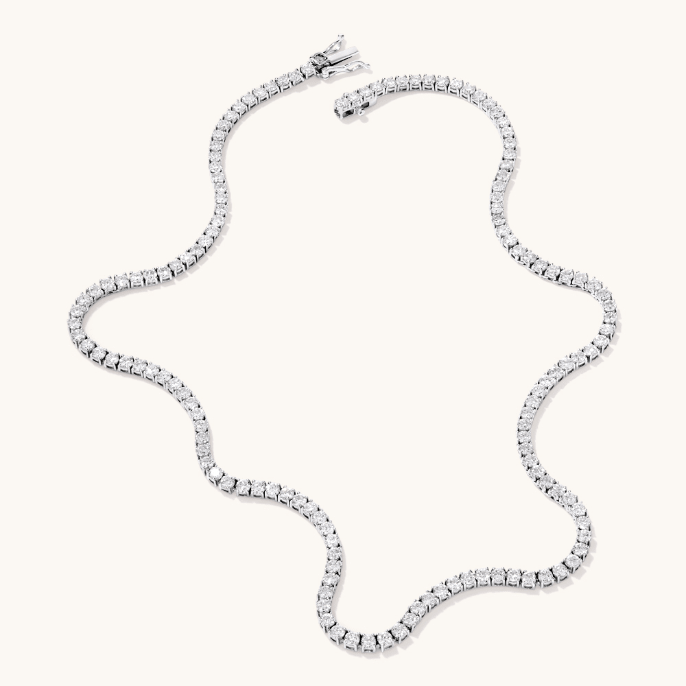 42.5cm Tennis Necklace with 12.00tw of Laboratory-Grown Diamonds in Sterling silver and Platinum Pendants Bevilles 