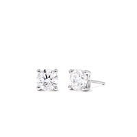 Solitaire Stud Earrings with 1.50tw of Laboratory-Grown Diamonds in Sterling Silver and Platinum Earrings Bevilles 