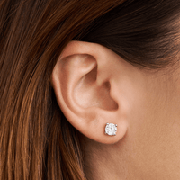 Solitaire Stud Earrings with 1.50tw of Laboratory-Grown Diamonds in Sterling Silver and Platinum Earrings Bevilles 