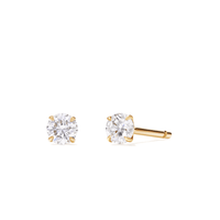 Solitaire Stud Earrings with 0.25tw of Laboratory-Grown Diamonds in 9kt Yellow Gold Earrings Bevilles 