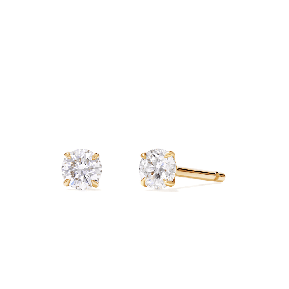 Solitaire Stud Earrings with 0.25tw of Laboratory-Grown Diamonds in 9kt Yellow Gold Earrings Bevilles 
