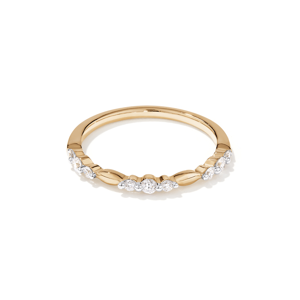 Stacker Ring with 0.20tw of Laboratory-Grown Diamonds in 9kt Yellow Gold Rings Bevilles 