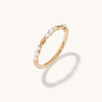 Stacker Ring with 0.20tw of Laboratory-Grown Diamonds in 9kt Yellow Gold Rings Bevilles 