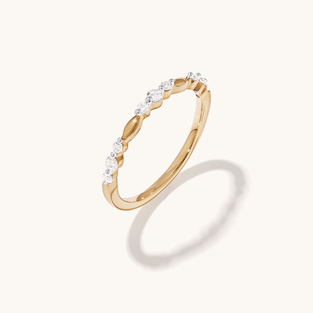 Stacker Ring with 0.20tw of Laboratory-Grown Diamonds in 9kt Yellow Gold Rings Bevilles 