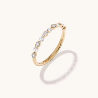 Stacker Ring with 0.25tw of Laboratory-Grown Diamonds in 9kt Yellow Gold Rings Bevilles 