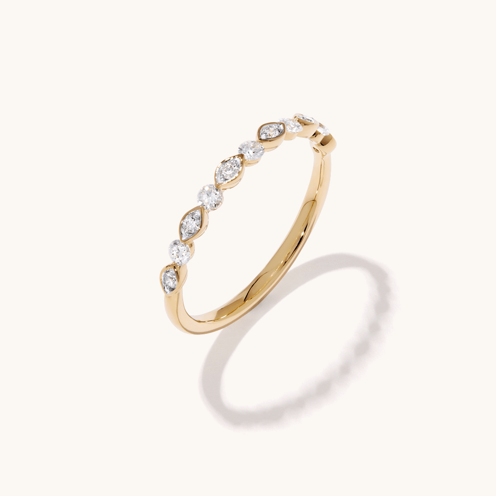 Stacker Ring with 0.25tw of Laboratory-Grown Diamonds in 9kt Yellow Gold Rings Bevilles 