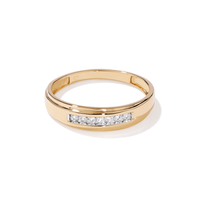 Channel Set Men's Ring with 0.15tw of Laboratory-Grown Diamonds in 9kt Yellow Gold Rings Bevilles 