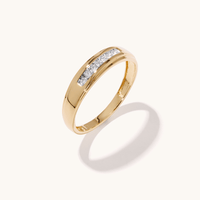 Channel Set Men's Ring with 0.15tw of Laboratory-Grown Diamonds in 9kt Yellow Gold Rings Bevilles 