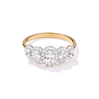 Oval Halo Ring with 1.00tw of Laboratory-Grown Diamonds in 9kt Yellow Gold Rings Bevilles 