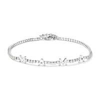 20cm Cubic Zirconia "MAMA" Tennis Bracelet in Sterling Silver Bracelets Bevilles 