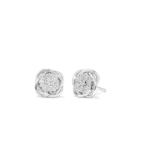 Swirl Cluster Stud Earrings with 0.06tw of Diamonds in Sterling Silver Earrings Bevilles 
