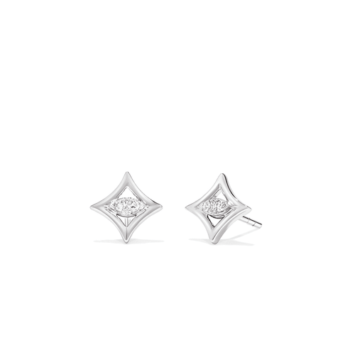 Star Laboratory-Grown Diamond Set Stud Earrings in Rhodium Plated Sterling Silver Earrings Bevilles 