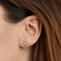 Star Laboratory-Grown Diamond Set Stud Earrings in Rhodium Plated Sterling Silver Earrings Bevilles 