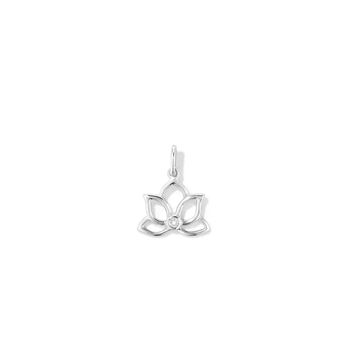 Lotus Laboratory-Grown Diamond Set Pendant in Rhodium Plated Sterling Silver Pendants Bevilles 
