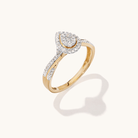 Pear Shaped Cluster Shoulder Ring with 0.25tw of Laboratory-Grown Diamonds in 9kt Yellow Gold Rings Bevilles 