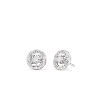 Swirl Stud Earrings with 0.38tw of Laboratory-Grown Diamonds in Sterling Silver and Platinum Earrings Bevilles 