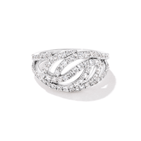 Swirl Multirow Ring with 1.00tw of Laboratory-Grown Diamonds in Sterling Silver and Platinum Rings Bevilles 