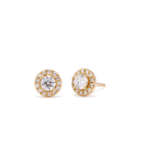 Halo Stud Earrings with 0.50tw of Laboratory-Grown Diamonds in 9kt Yellow Gold Earrings Bevilles 
